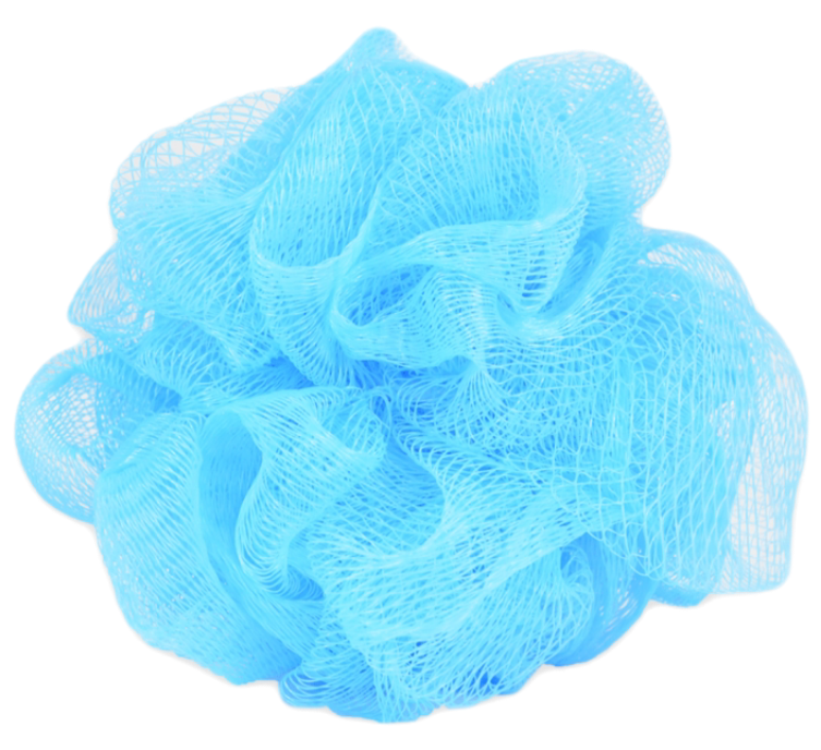 Blue bath puff